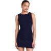 Norma Kamali Women’s Sleeveless Shirred Waist Mini Dress(True Navy)