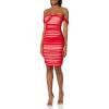Norma Kamali Women’s Walter Mini Dress with Winglet Sleeves(Tiger Red/Snow White)