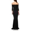 Norma Kamali Women’s Off Shoulder Shirred Front Fishtail Gown(Black)