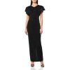 Norma Kamali Women’s Cap Sleeve Shoulder Pad Long Dress(Black)