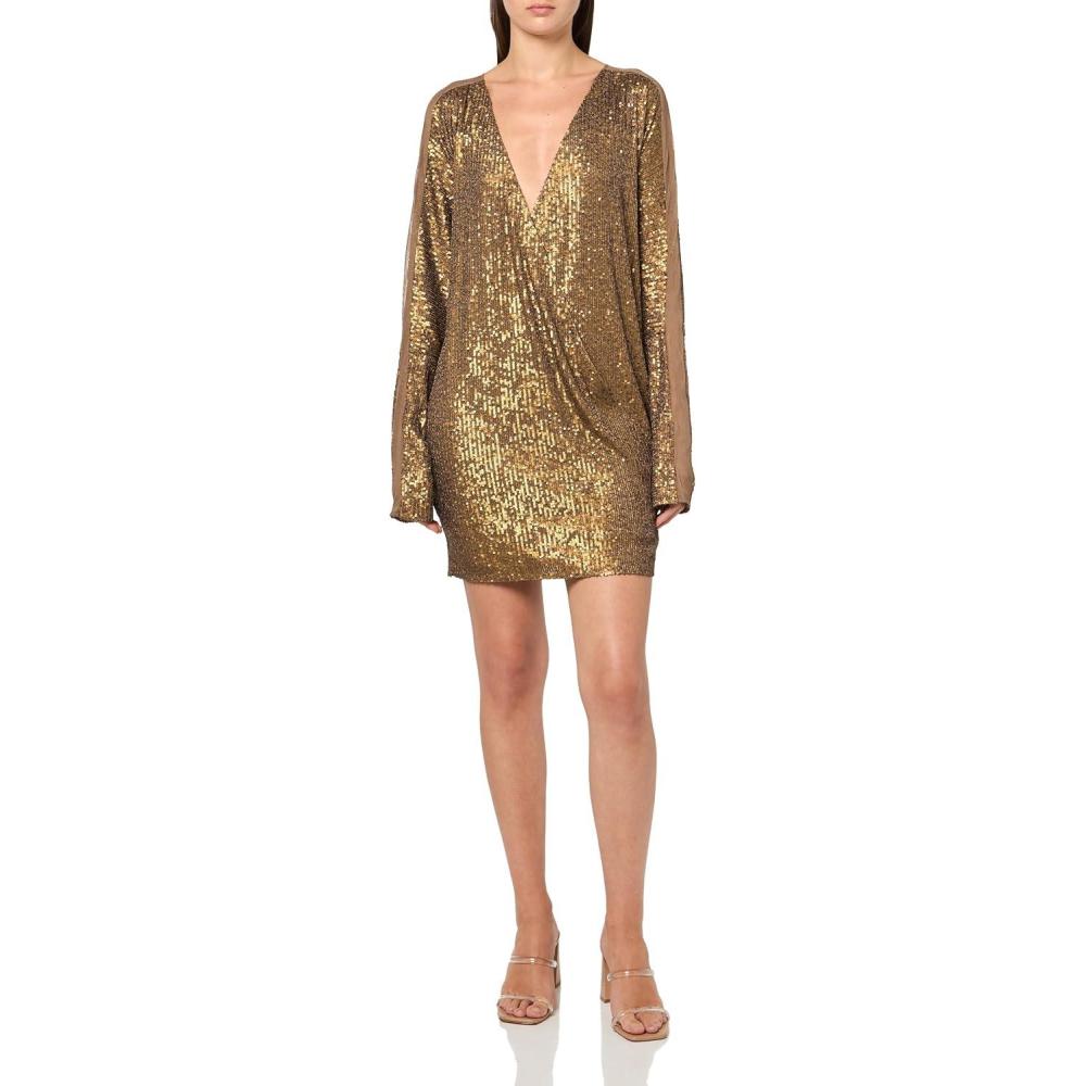 image:imageNorma Kamali Womens Dolman Wrap Mini DressBronze