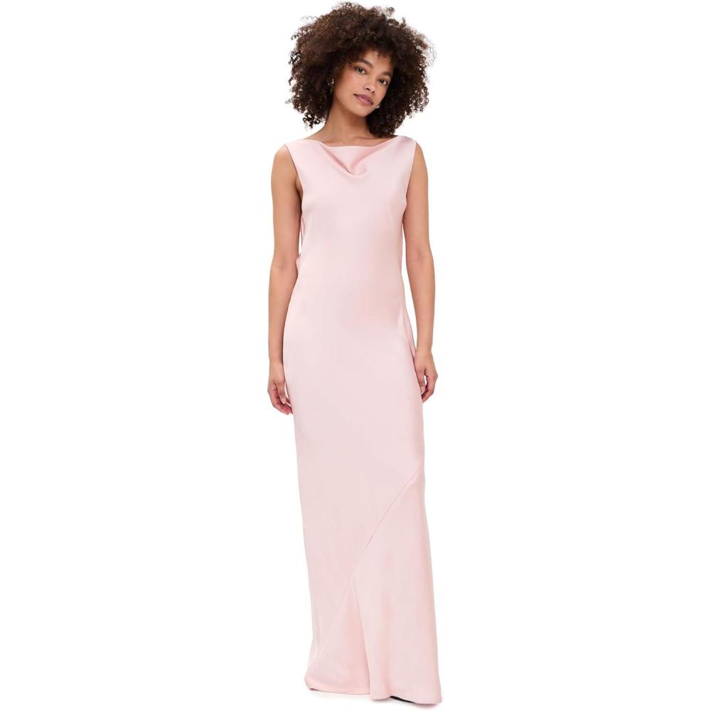 image:imageNorma Kamali Womens Sleeveless Low Back Drape GownBallet Pink