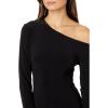 Norma Kamali Women’s 3/4 Sleeve Drop Shoulder Side Slit Gown(Black)