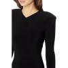 Norma Kamali Women’s Long Sleeve Shoulder Pad Side Slit Gown(Black)