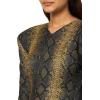 Norma Kamali Women’s Long Sleeve Shoulder Pad Side Slit Gown(Python)