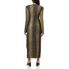 Norma Kamali Women’s Long Sleeve Shoulder Pad Side Slit Gown(Python)