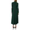 Norma Kamali Women’s Long Sleeve Turtle Long Swing Dress(Dark Emerald)