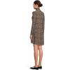 Norma Kamali Women’s Long Sleeve Turtle Swing Dress(Choc Glenn Plaid Twd)