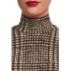 Norma Kamali Women’s Long Sleeve Turtle Swing Dress(Choc Glenn Plaid Twd)