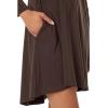 Norma Kamali Women’s Long Sleeve Turtle Swing Dress(Chocolate)