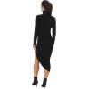 Norma Kamali Women’s Long Sleeve Turtleneck Side Drape Dress(Black)
