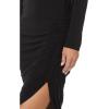 Norma Kamali Women’s Long Sleeve Turtleneck Side Drape Dress(Black)