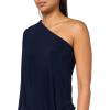 Norma Kamali Women’s One Shoulder All in One Side Slit Gown(True Navy)