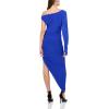 Norma Kamali Women’s One Sleeve Drop Shoulder Side Drape Gown(Electric Blue)