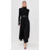 Norma Kamali Women’s Shoulder Pad Turtle Flared Dress(Black)