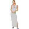 Norma Kamali Womens Halter Neeta Side Slit Gown(Light Grey)
