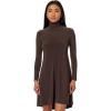 Norma Kamali Women’s Long Sleeve Turtle Swing Dress(Chocolate)