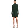 Norma Kamali Women’s Long Sleeve Turtle Swing Dress(Dark Emerald)