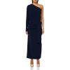 Norma Kamali Women’s One Shoulder All in One Side Slit Gown(True Navy)