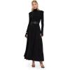 Norma Kamali Women’s Shoulder Pad Turtle Flared Dress(Black)