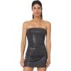 Norma Kamali Women’s Strapless Pickleball Mini Dress(Charcoal)