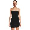 Norma Kamali Women’s Strapless Side Drape Pickleball Dress(Black)