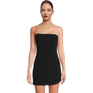 Norma Kamali Women’s Strapless Side Drape Pickleball Dress(Black)