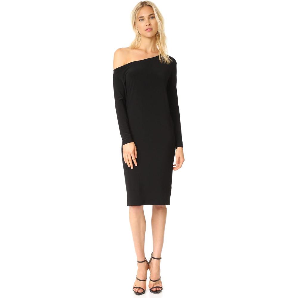 image:imageNorma Kamali Womens Long Sleeve Drop Shoulder DressBlack