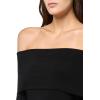 3/4 Sleeve Cowl Neck Fishtail Dress to Knee(Black)