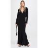 Norma Kamali Women’s Dolman V Neck Fishtail Gown(Black)