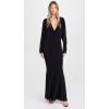 Norma Kamali Women’s Dolman V Neck Fishtail Gown(Black)