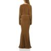 Norma Kamali Women’s Dolman V Neck Fishtail Gown(Bronze)