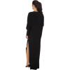 Norma Kamali Women’s Dolman Wrap Gown W/Side Slit(Black)