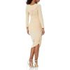 Norma Kamali Women’s Long Sleeve Diana Dress to Knee(Con Leche)