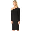 Norma Kamali Women’s Long Sleeve Drop Shoulder Dress(Black)