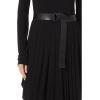 Norma Kamali Women’s Long Sleeve Turtleneck Waterfall Dress to Midcalf(Black)