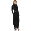 Norma Kamali Women’s Long Sleeve Turtleneck Waterfall Dress to Midcalf(Black)