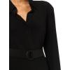 Norma Kamali Women’s Nk Shirt Dress Long W/Shoulder Pads(Black)