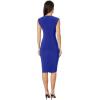 Norma Kamali Women’s Sleeveless V Neck Shirred Front Dress to Knee(Electric Blue)