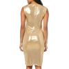 Norma Kamali Women’s Sleeveless V Neck Shirred Front Dress to Knee(Gold)