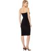 Norma Kamali Women’s Strapless Shirred Front Dress to Knee(Black)