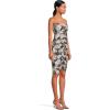 Norma Kamali Women’s Strapless Shirred Front Dress to Knee(Peony)