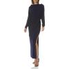 Norma Kamali Women’s All in One Side Slit Gown(True Navy)