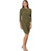 Norma Kamali Women’s Long Sleeve Diana Dress to Knee(Military)