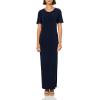 Norma Kamali Women’s Short Sleeve Side Slit Gown(True Navy)