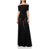 Norma Kamali Women’s Sleeveless Cowl Neck Combo Flared Gown(Black)