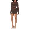 Norma Kamali Women’s Spliced Long Sleeve Pickleball Dress(Chocolate/Chocolate)