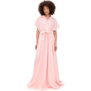 Norma Kamali Women’s Belted Flared Maxi Dress(Ballet Pink)