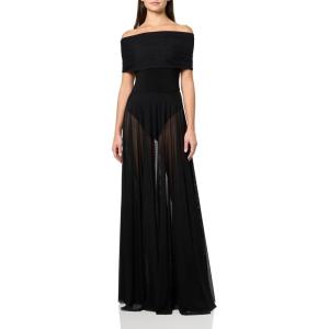 Norma Kamali Women’s Sleeveless Cowl Neck Combo Flared Gown(Black)