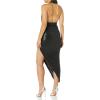 Norma Kamali Women’s Halter Side Drape Gown(Black Lame)